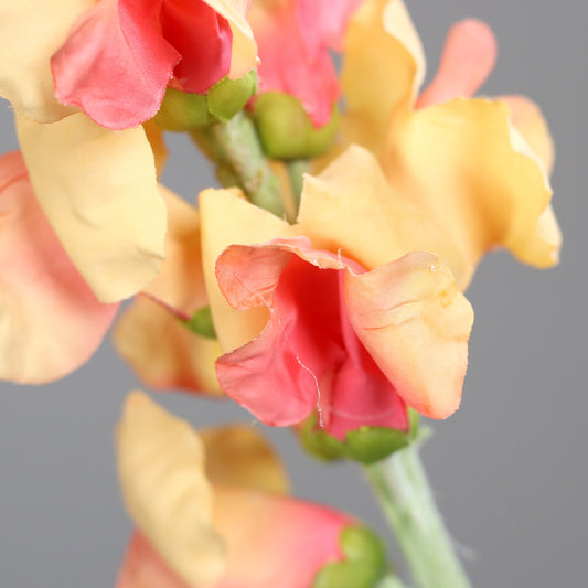 Fleur artificielle Muflier "gueule de loup"- composition bouquet - H.81 cm - Orange/rouge - MAG