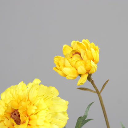 Fleur artificielle Tagète jaune- composition bouquet - H.71 cm - 2 grandes fleurs et 1 petite - MAG