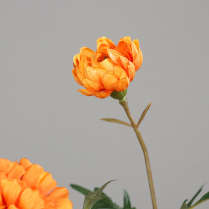 Fleur artificielle Tagète saumon- composition bouquet - H.71 cm - 2 grandes fleurs et 1 petite - MAG