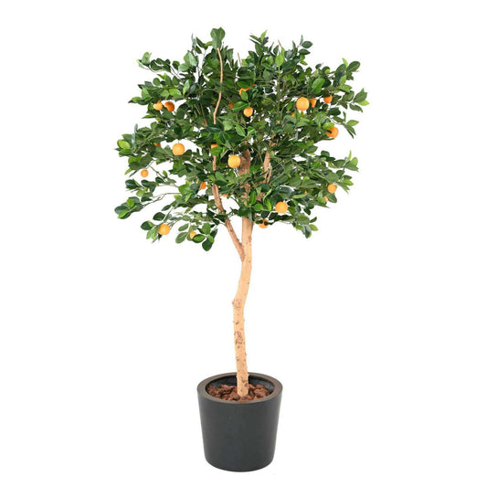 Arbre artificiel fruitier Oranger tête - décoration d'intérieur - H.185cm vert orange