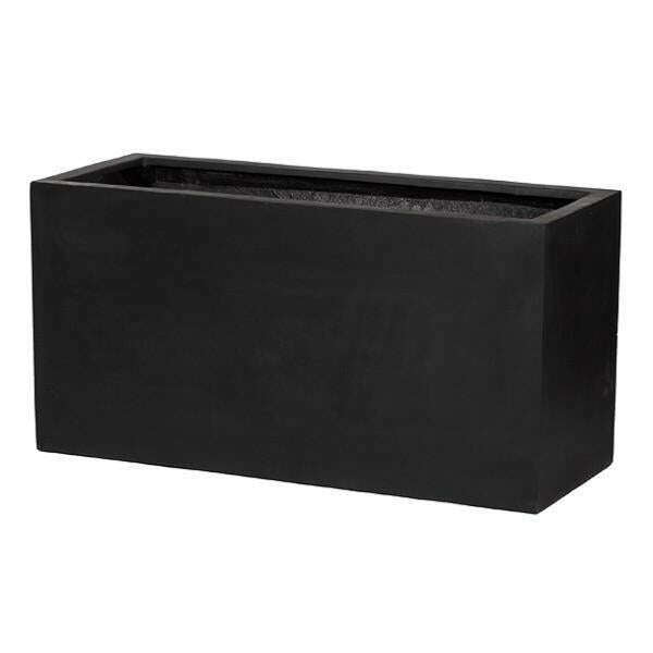 Bac pour fleur jardinière intérieur / extérieur L.150cm - H.70 - Larg.60cm - noir Fiberstone