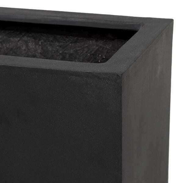 Bac pour fleur jardinière intérieur / extérieur L.150cm - H.70 - Larg.60cm - noir Fiberstone