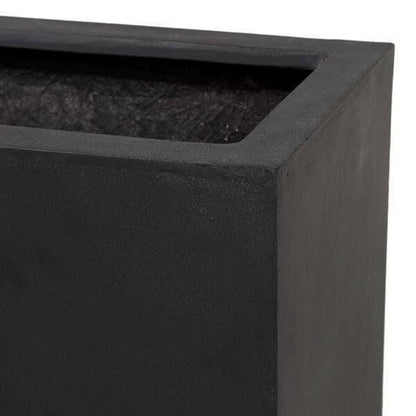 Bac pour fleur jardinière intérieur / extérieur L.150cm - H.70 - Larg.60cm - noir Fiberstone