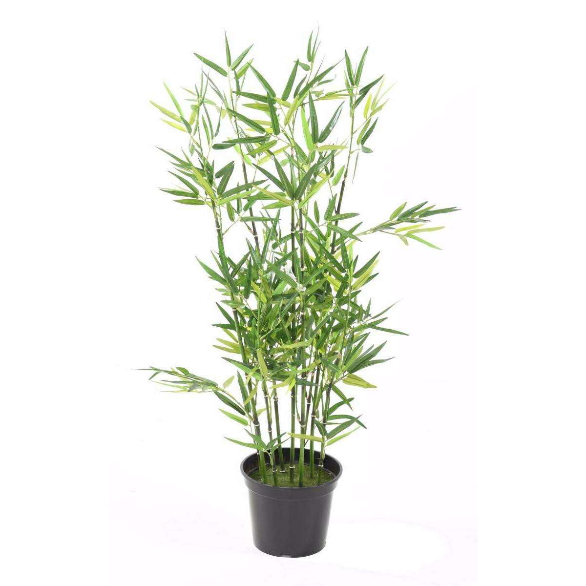 Bambou artificiel arbuste cannes vertes - plante d'intérieur - H.90cm vert B1