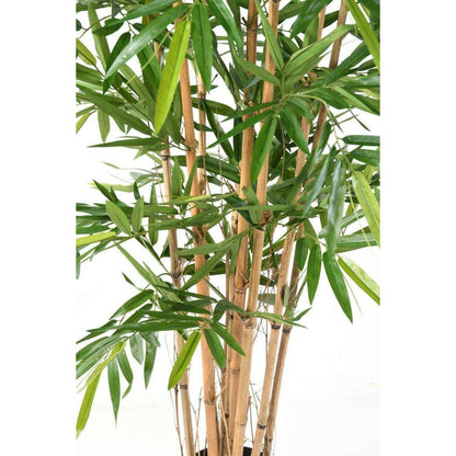 Bambou artificiel Luxe 8 cannes naturelles - intérieur - H.210cm vert
