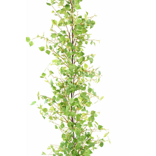 Feuillage artificiel guirlande de bouleau - décoration intérieur -  H.210 cm – Vert