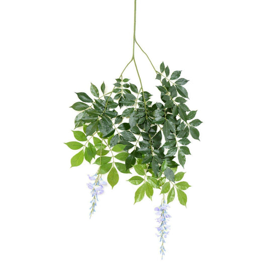 Branche artificielle Glycine - feuillage pour intérieur - H.100cm lavande-G4