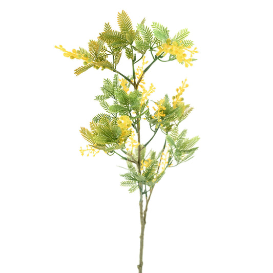 Branche artificielle Mimosa fleuri - décoration d'intérieur - H.80cm - K2