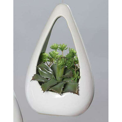 Composition artificielle Succulente à suspendre - plante d'intérieur - H.22cm vert - Q2