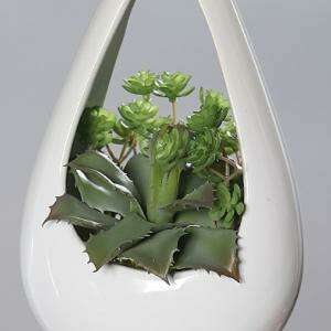 Composition artificielle Succulente à suspendre - plante d'intérieur - H.22cm vert - Q2