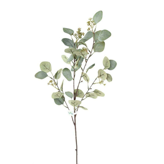 Feuillage artificiel Branche Eucalyptus - création de bouquet - H.90cm vert - F2