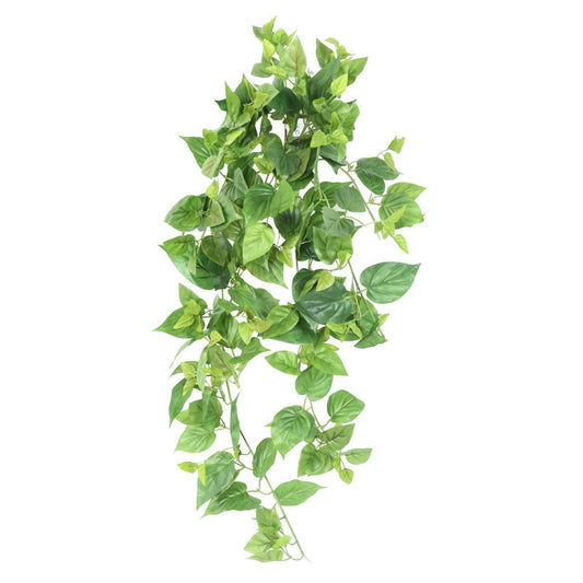 Feuillage artificiel chute de Pothos en piquet - plante d'intérieur - H.75cm vert - K4