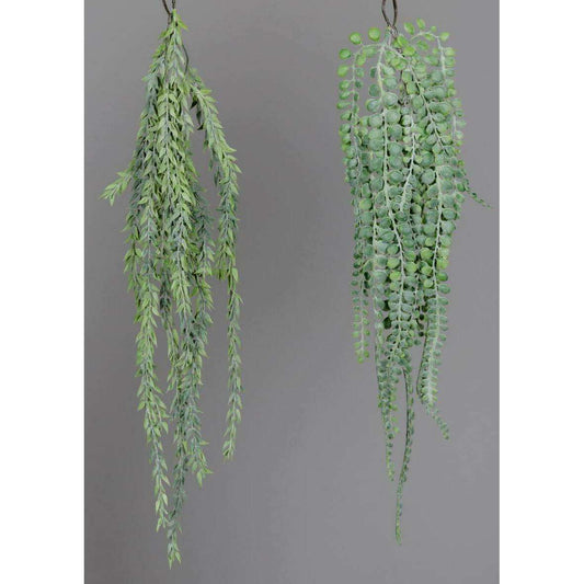 Feuillage artificiel chute de succulente Ruscus Callisia - assortiment de 2 plantes - H.60cm-Q1