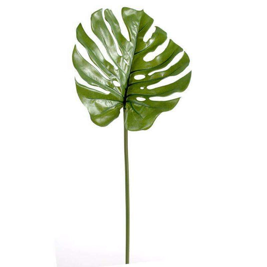 Feuille artificielle de Philodendron - décoration d'intérieur - H.75cm vert - L4
