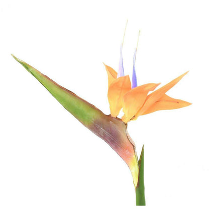 Fleur à la tige Strelitzia artificiel - décoration intérieure - H.80cm orange - M1