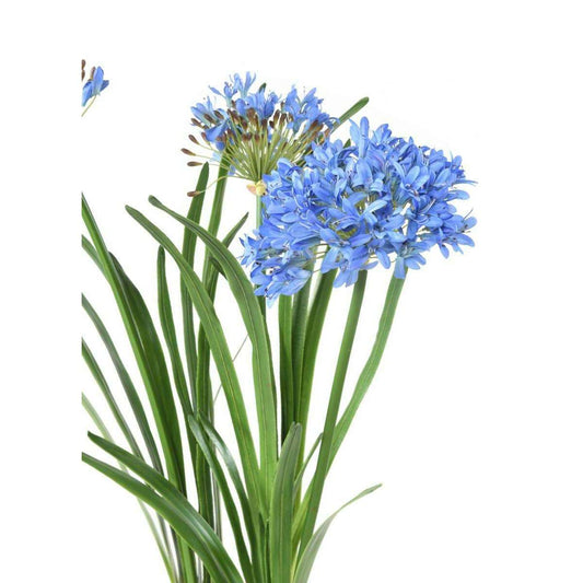 Fleur artificielle Agapanthe en motte - plante d'intérieur - H.90cm bleu -
