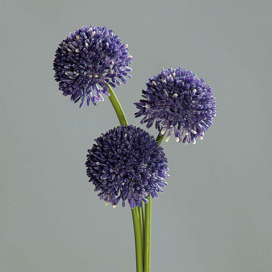 Fleur artificielle Allium ail d'ornement set de 3 - composition bouquet - H.46cm lavande Z1