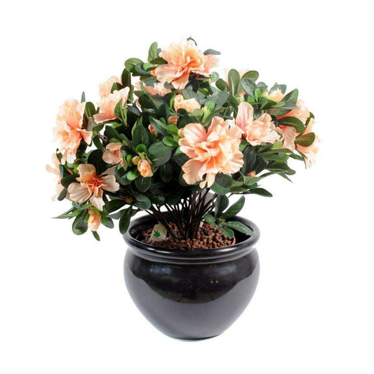 Fleur artificielle Azalée en piquet - intérieur - H.35cm saumon A3