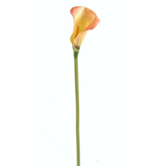 Fleur artificielle Calla Lily - création bouquet - H.90 cm rose orange A3