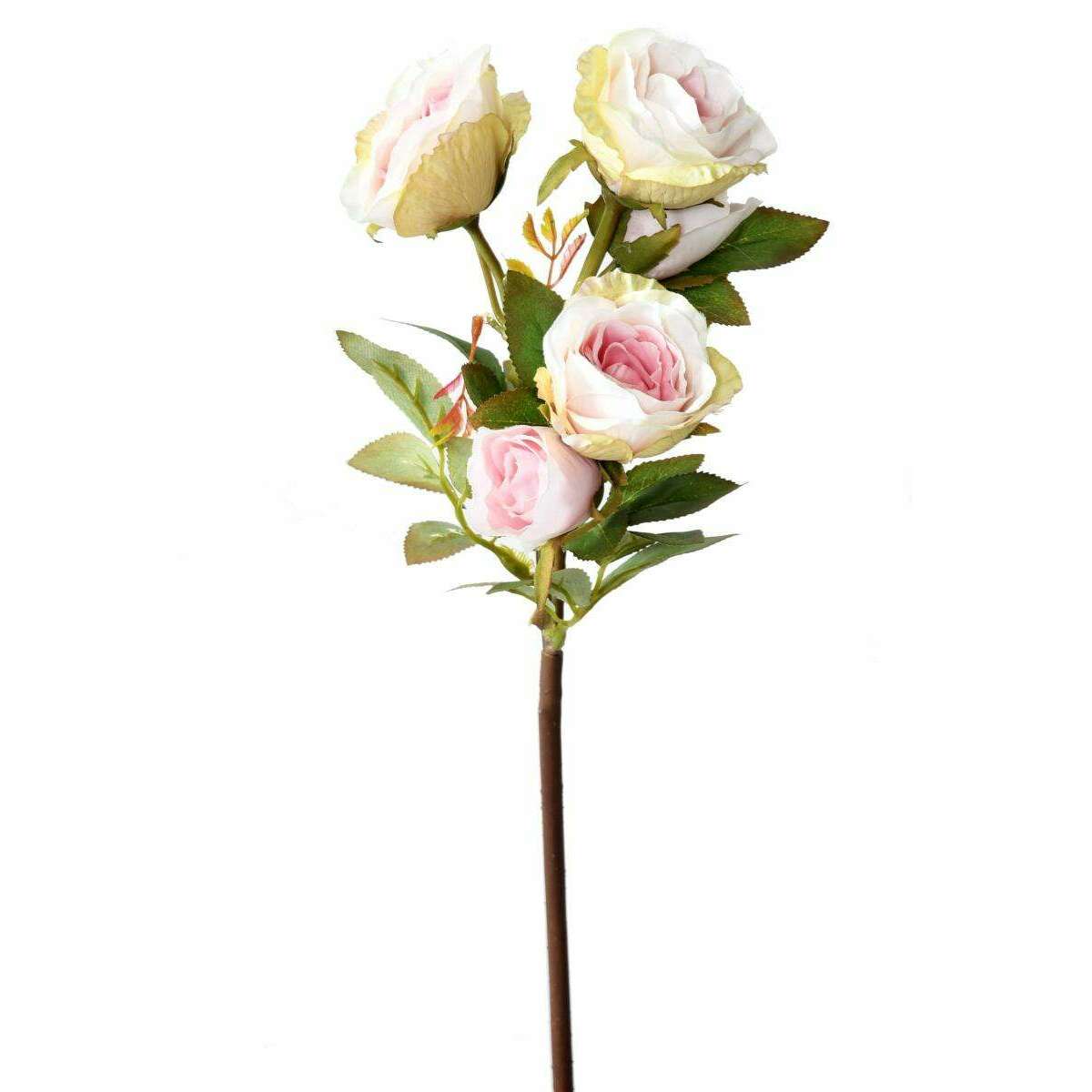 Fleur artificielle coupée rose multi spray - 5 fleurs - H.45cm rose clair - M4