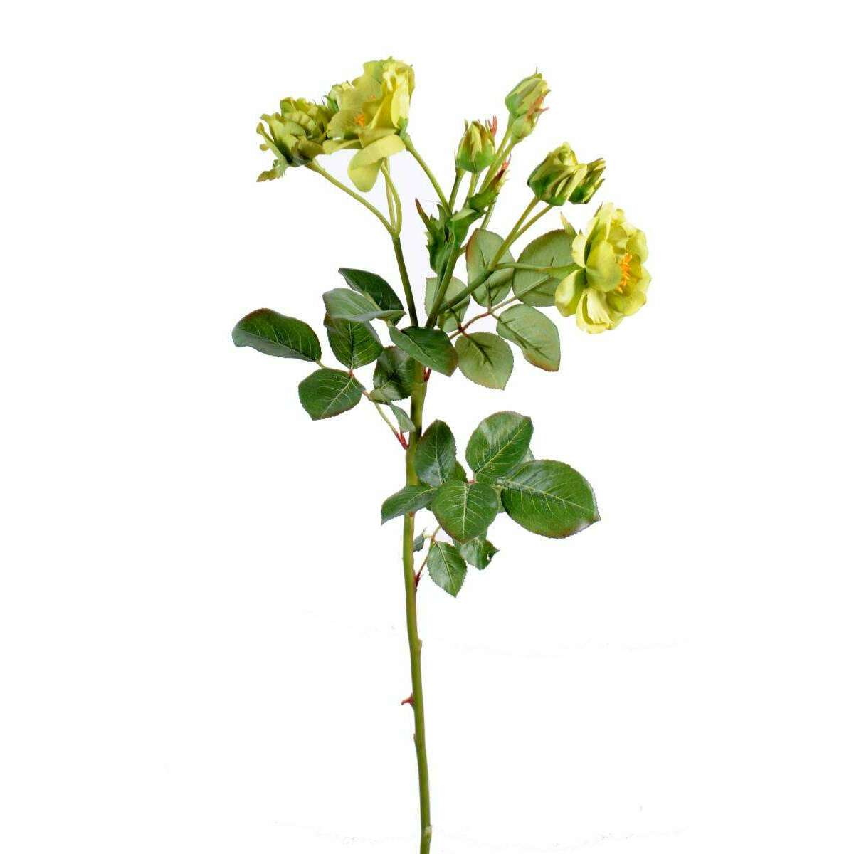 Fleur artificielle coupée rose sauvage - composition florale - H.52cm vert L3