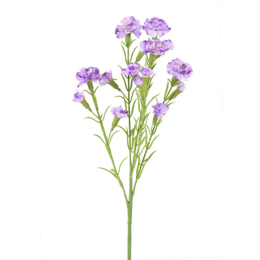 Fleur artificielle Oeillet 15 fleurs - composition florale - H.64cm mauve K1