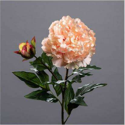 Fleur artificielle Pivoine haut de gamme - composition florale - H.88cm crème rose R1