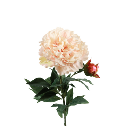 Fleur artificielle Pivoine haut de gamme - composition florale - H.88cm crème rose R1