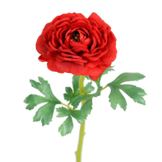 Fleur artificielle Renoncule en tissu - création de bouquet - H.58 cm rouge M3