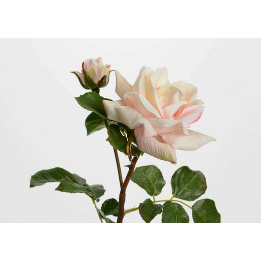 Fleur artificielle rose Melody reality - Real touch gamme luxe - H.53cm rose poudre S3