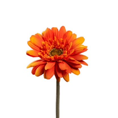 Fleur artificielle tige de Gerbera - composition bouquet - H.64cm orange R2