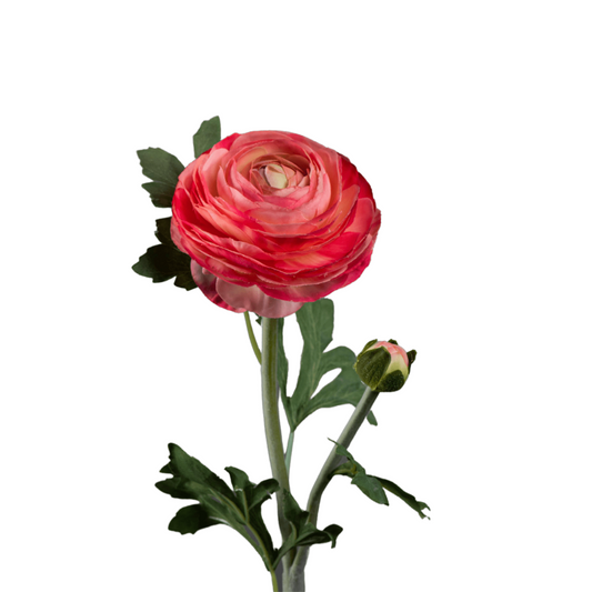 Fleur artificielle tige de Renoncule - création de bouquet - H.57cm rose R1
