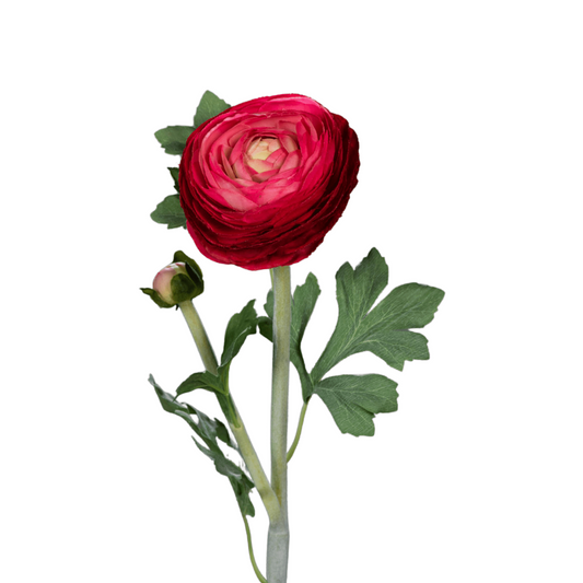 Fleur artificielle tige de Renoncule - création de bouquet - H.57cm rouge - R1