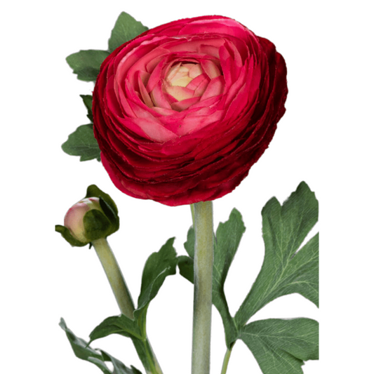 Fleur artificielle tige de Renoncule - création de bouquet - H.57cm rouge - R1