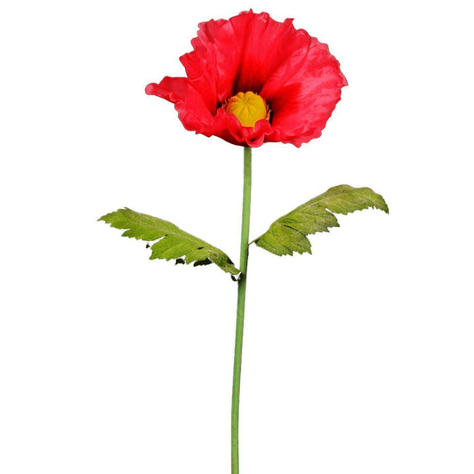 Fleur artificielle XXL pavot géant - décoration d'intérieur - H.135cm rouge ETG MEZZA