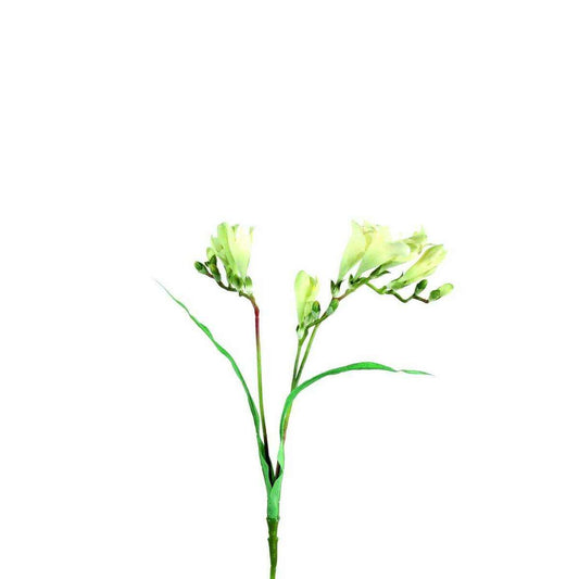 Fleur coupée artificielle Freesia - création de bouquet - H.60 cm blanc G1