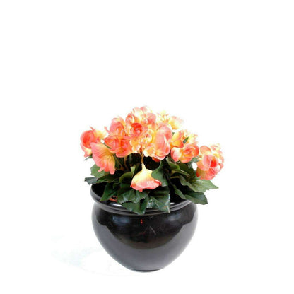 Fleurs artificielles Bégonia mini - plante en piquet - H.20 cm rose - B3