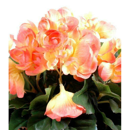 Fleurs artificielles Bégonia mini - plante en piquet - H.20 cm rose - B3