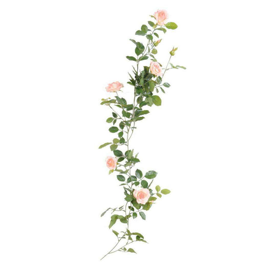 Fleurs artificielles Guirlande royale de rose - décoration d'intérieur - H.140cm rose crème M4