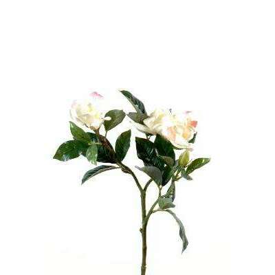 Gardenia artificielle fleur coupée - création florale intérieur - H.65cm crème rose-G4