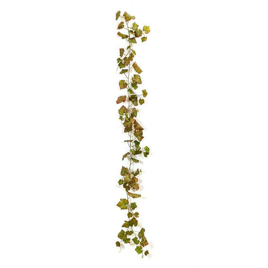 Guirlande artificielle de vigne automne 72 feuilles - intérieur - H.230cm vert rouge - N4