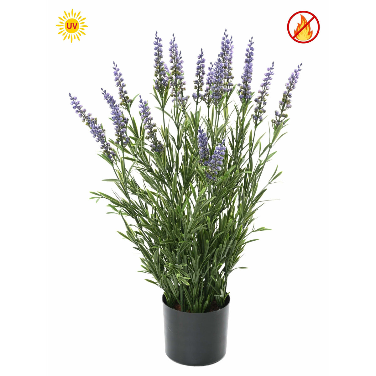 Lavande artificielle en pot - plante d'extérieur - H.55 cm
