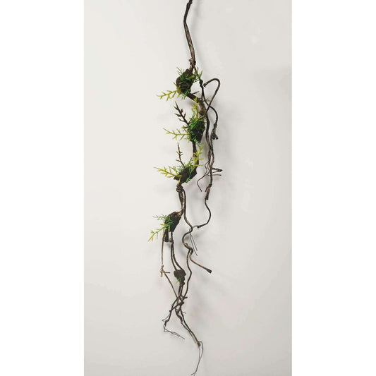Liane artificielle en carton trempé avec mousse et feuilles - intérieur - H.100cm ETG MEZZA