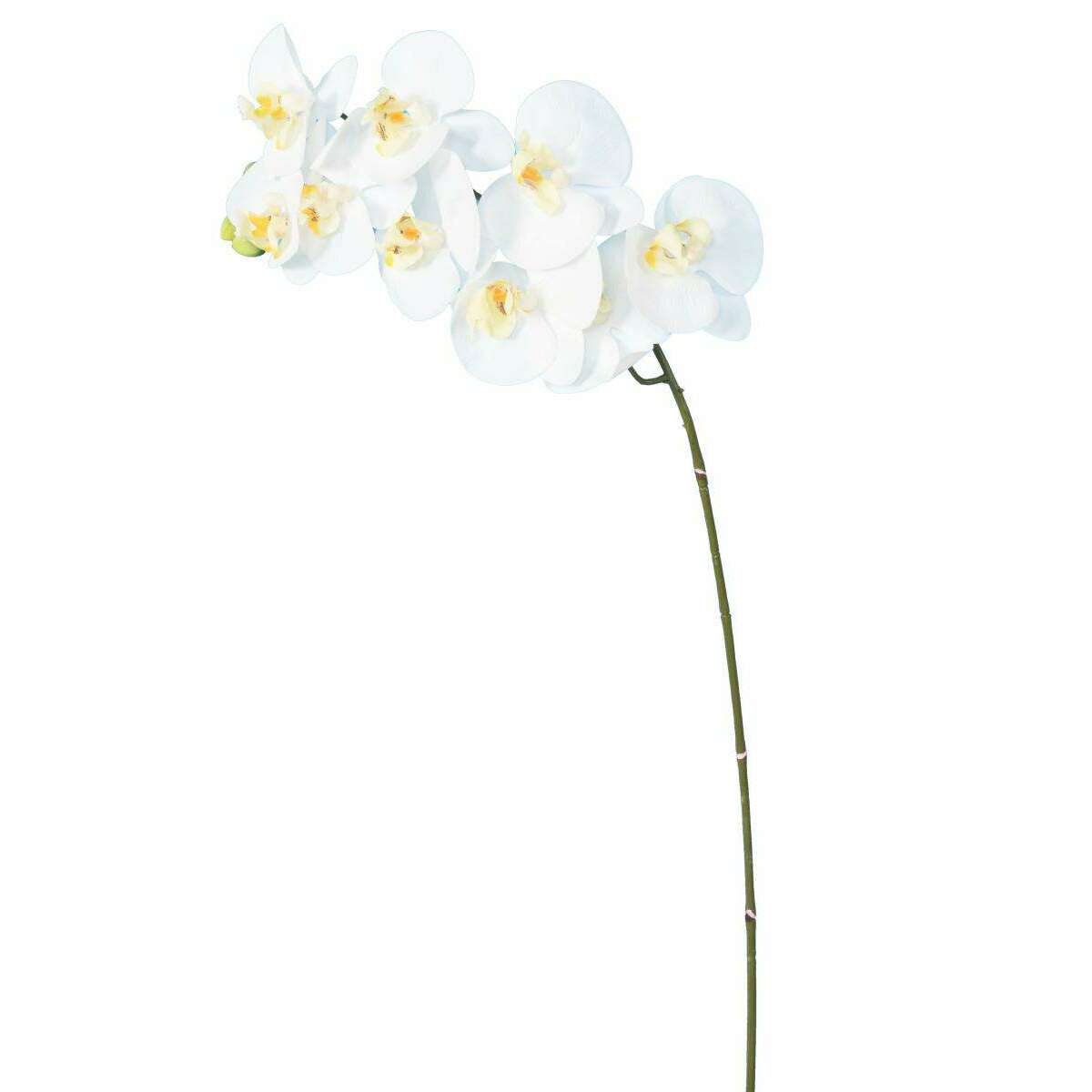 Orchidée artificielle Phalaenopsis 9 fleurs - création bouquet - H.98 cm blanc K4