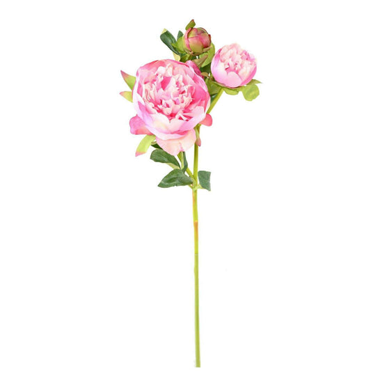 Pivoine artificielle 2 fleurs - création de bouquet composition - H.50cm rose- k4