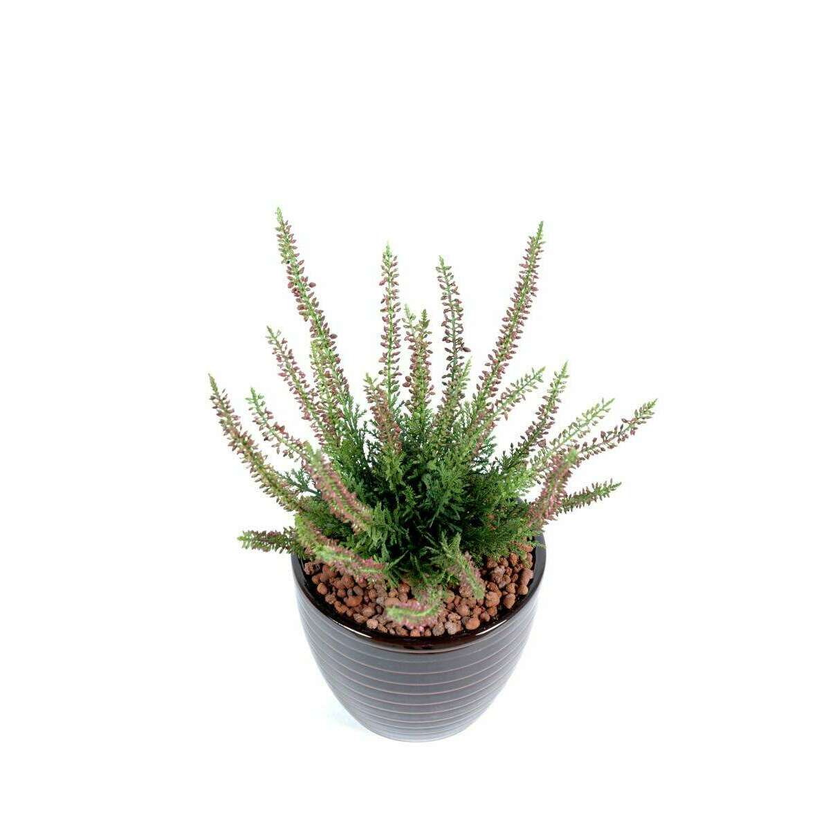 Plante artificielle Fleurie Bruyère plastique en piquet - intérieur extérieur - H.30cm cerise-B2