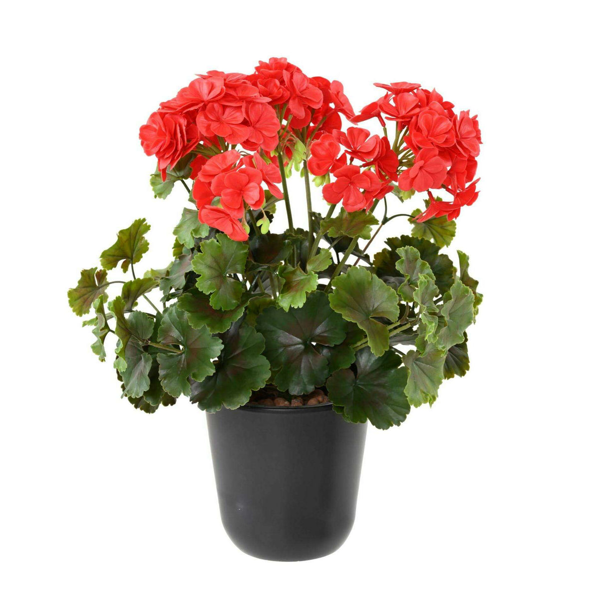 Plante artificielle fleurie Géranium UV 6 têtes - intérieur extérieur - H.35cm rouge - G3