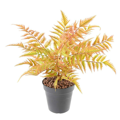 Plante artificielle Fougère plastique en piquet - décoration d'intérieur - H.45cm marron - F4