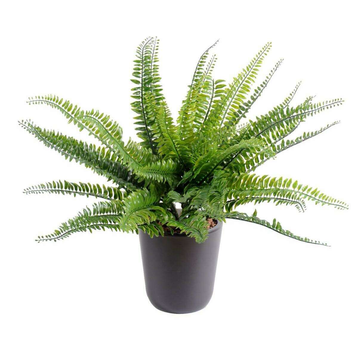 Plante artificielle Fougère plastique en piquet - intérieur extérieur - H.40cm vert - F3