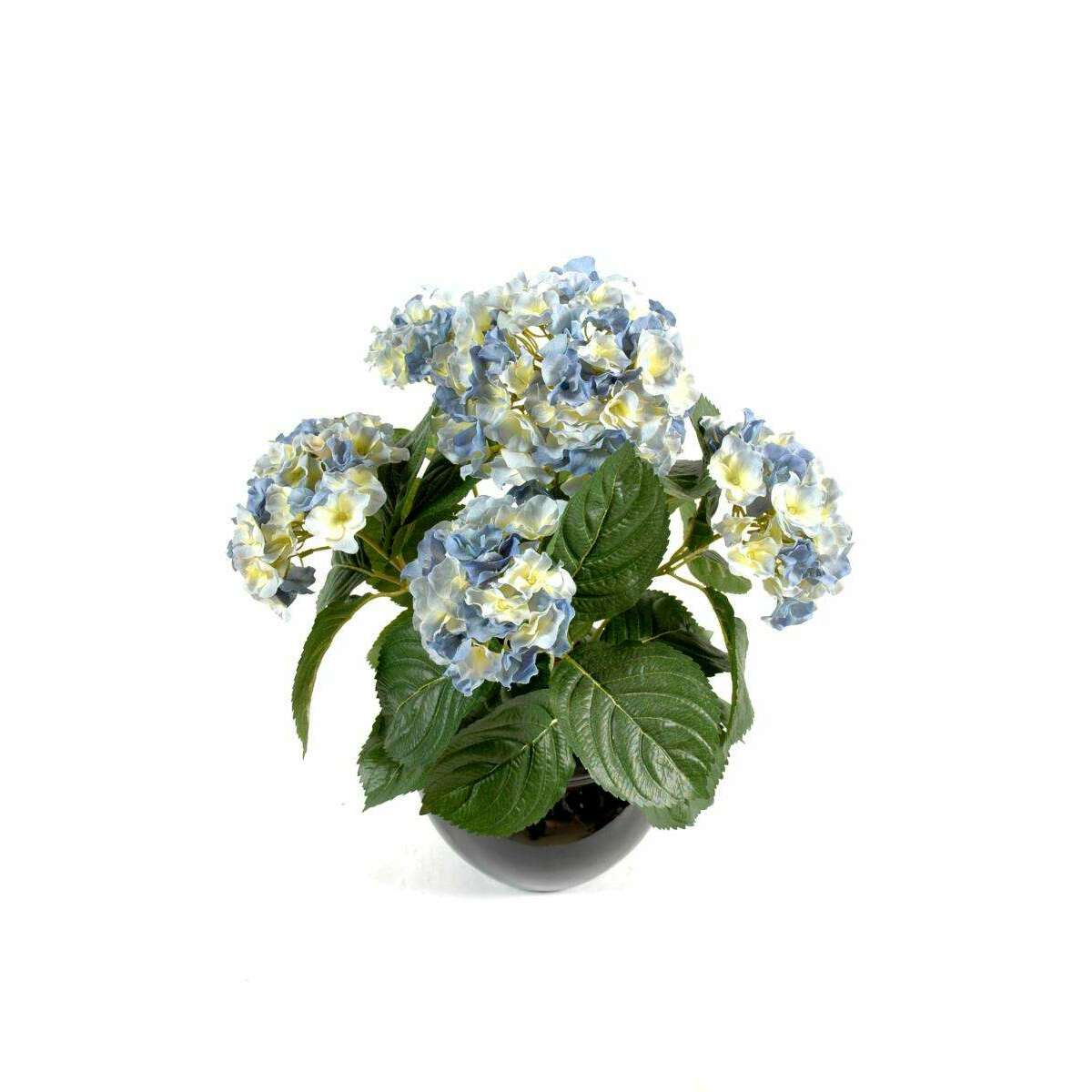 Plante artificielle Hortensia 5 têtes - plante fleurie en piquet - H.50cm bleu H5